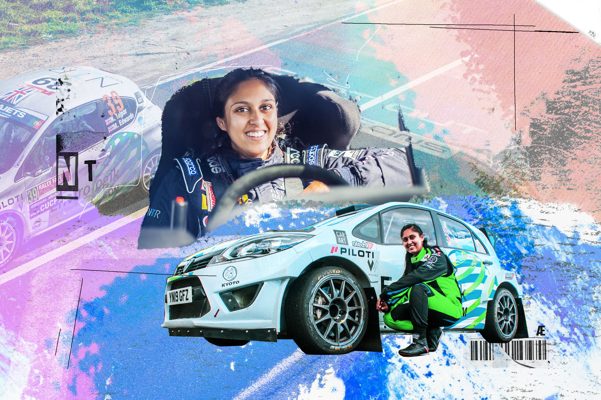 Racing driver photomontage collage