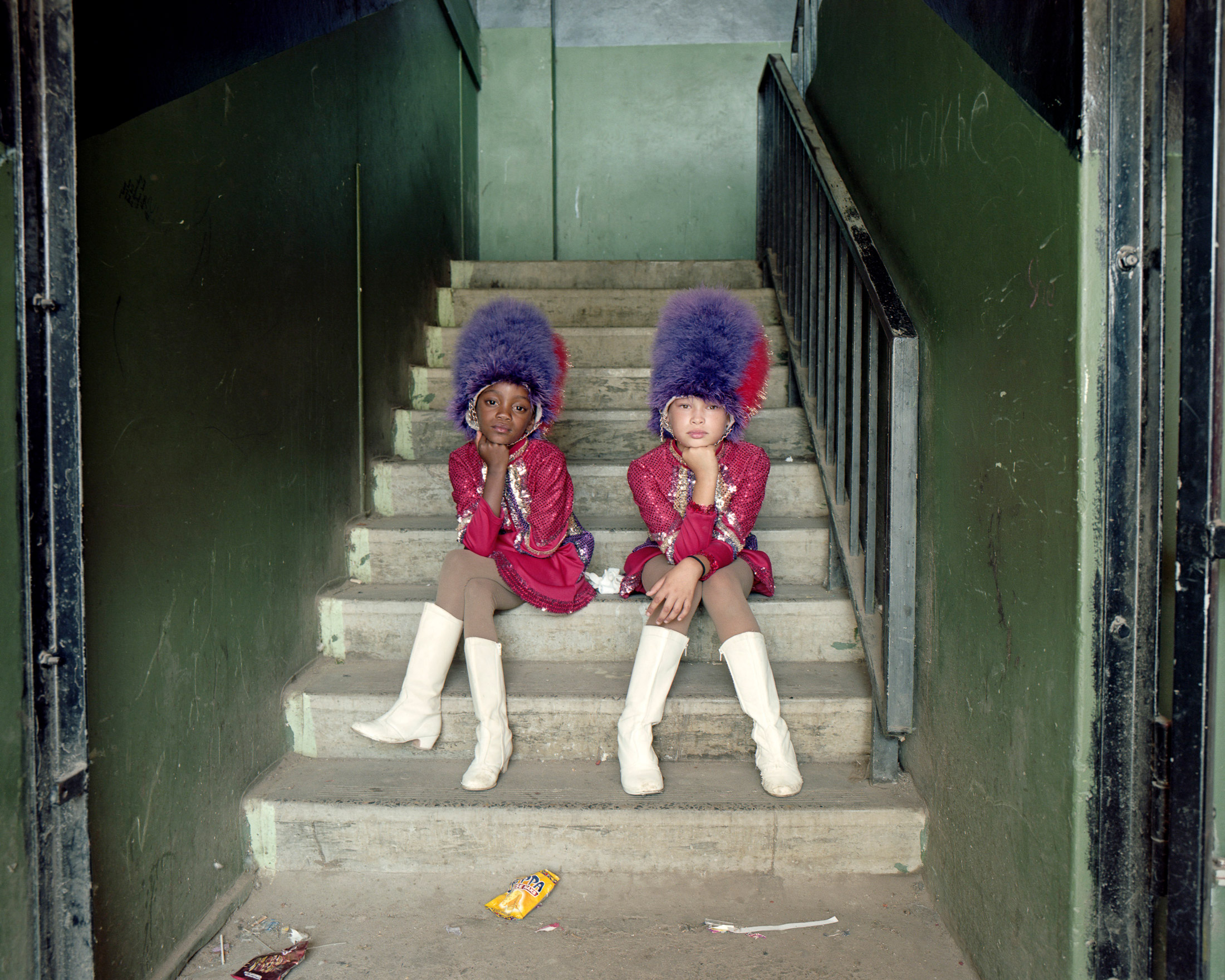 glorious alice mann drummies majorettes south africa sitting on stairs