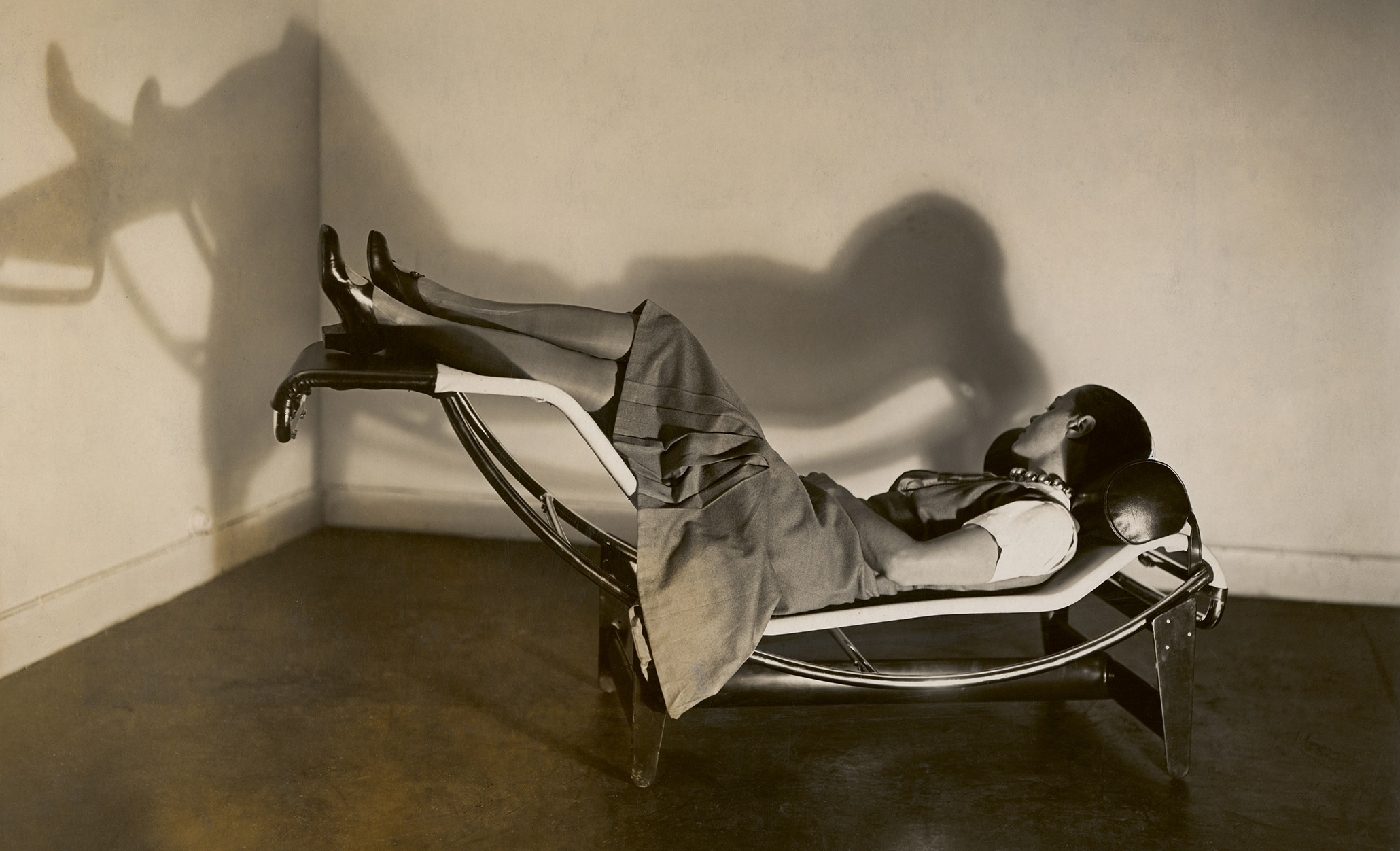 Woman lying on chair