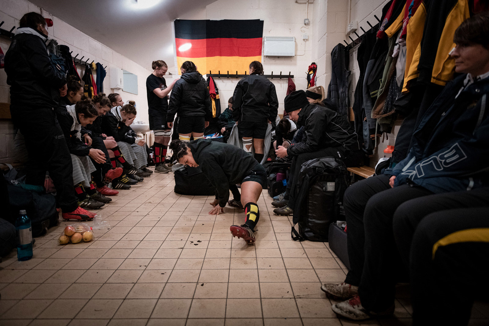 glorious fernando fath female rugby team germany in changing room
