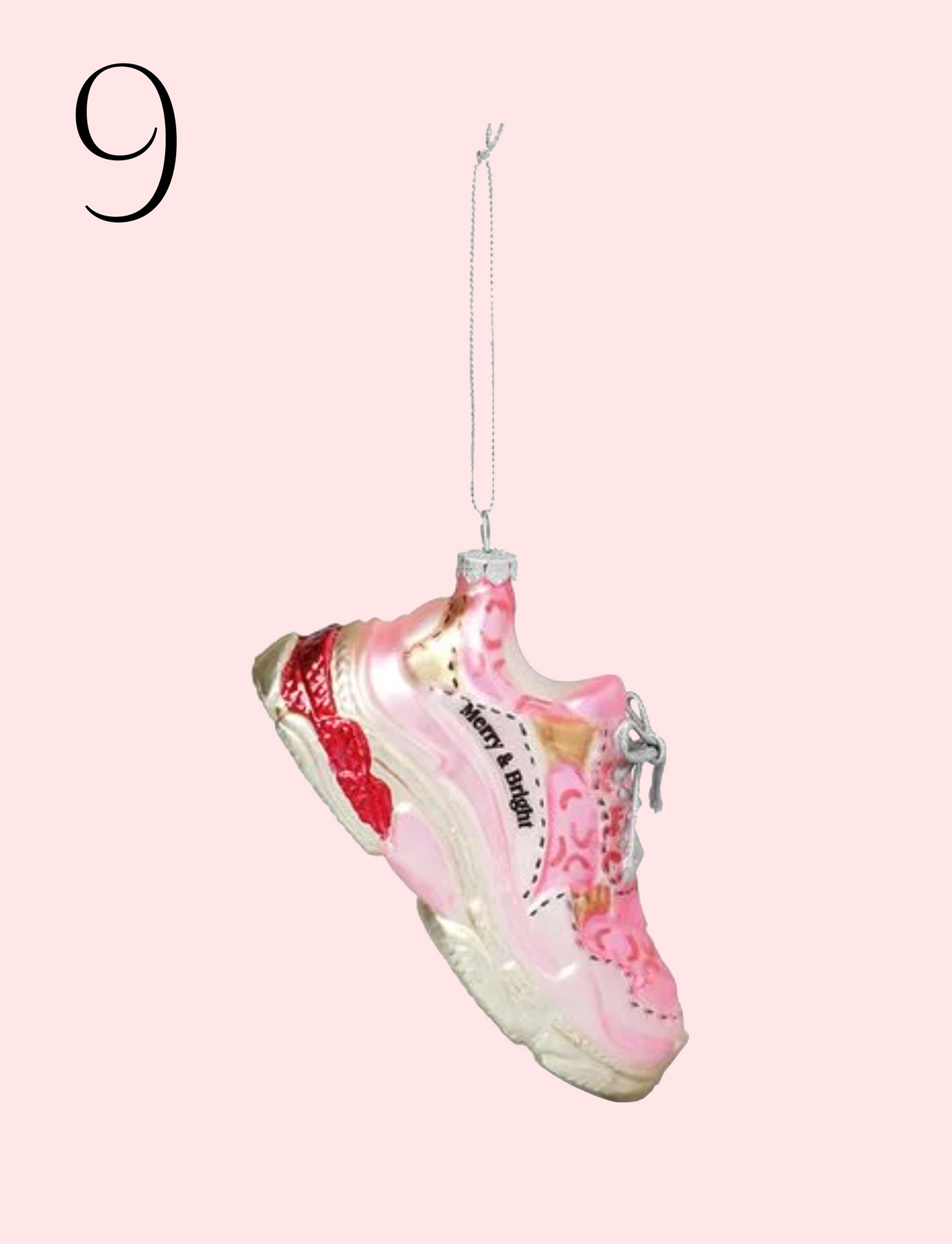 glorious christmas gift guide pink trainer ornament christmas tree paperchase