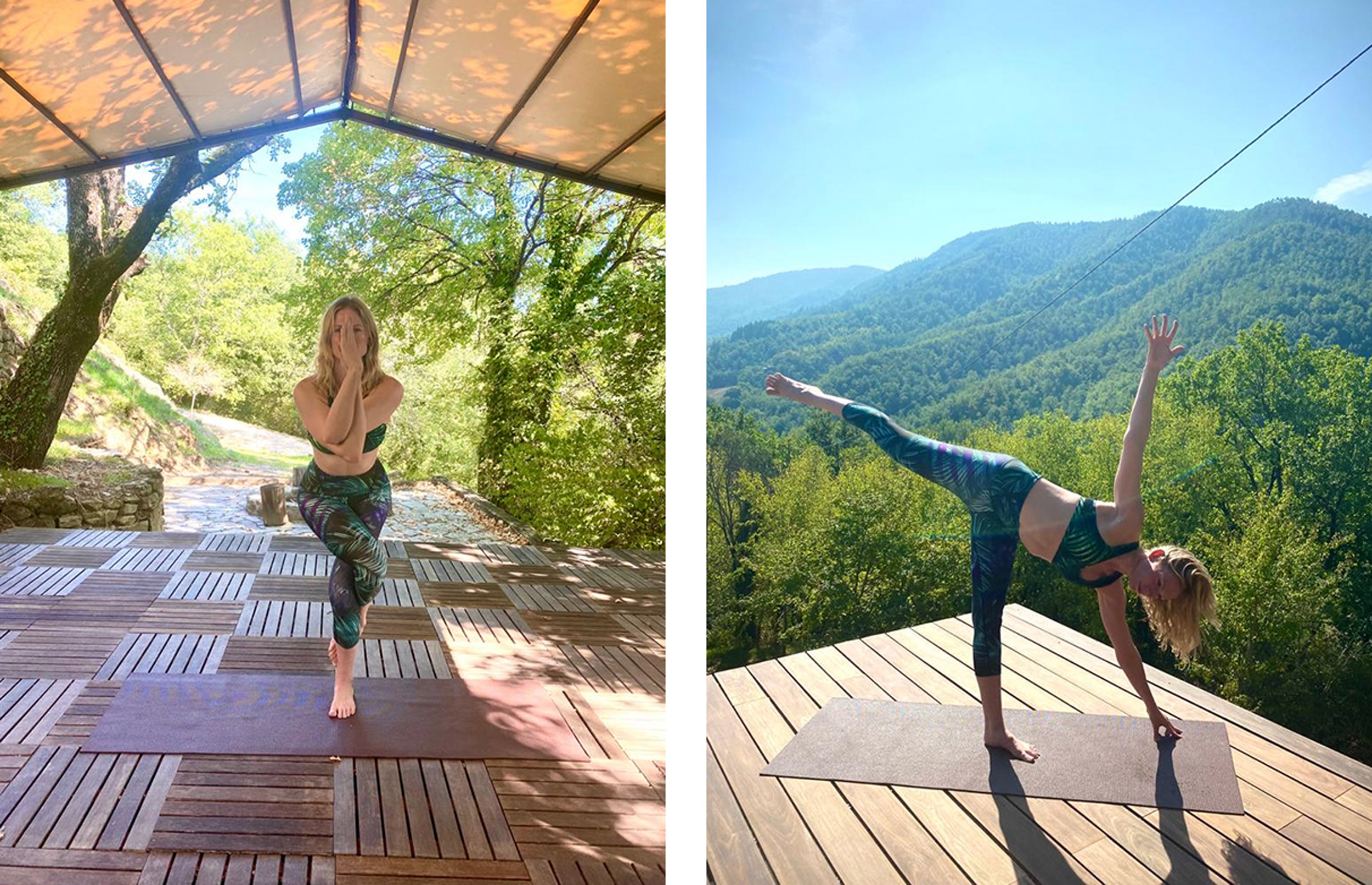 glorious tuuli shipster doing yoga in the mountains