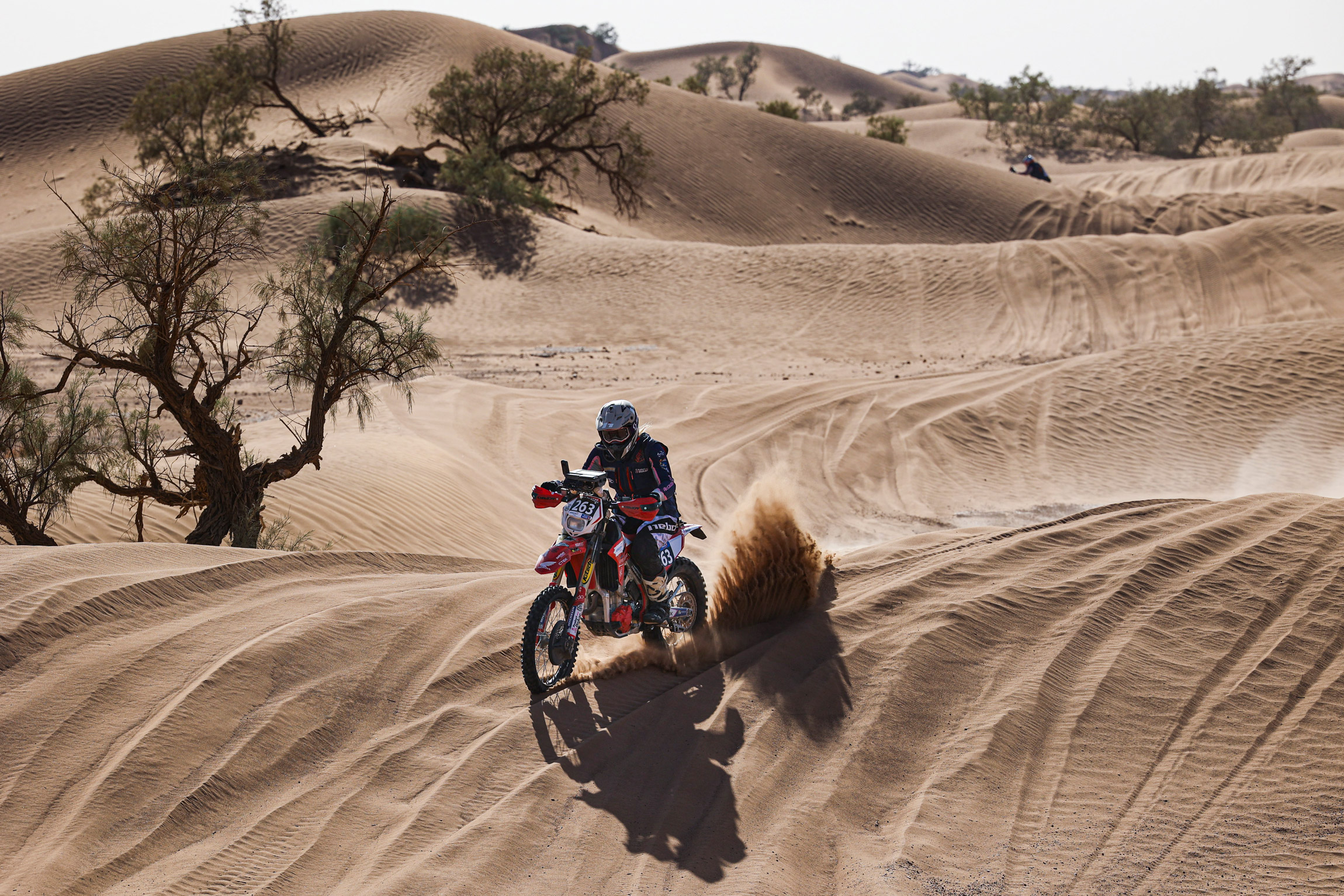 glorious vanessa ruck the girl on a bike bike through desert wide shot
